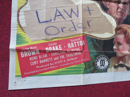 LAW & ORDER FOLDED US ONE SHEET POSTER JOHNNY MACK BROWN 1946 Movie posters