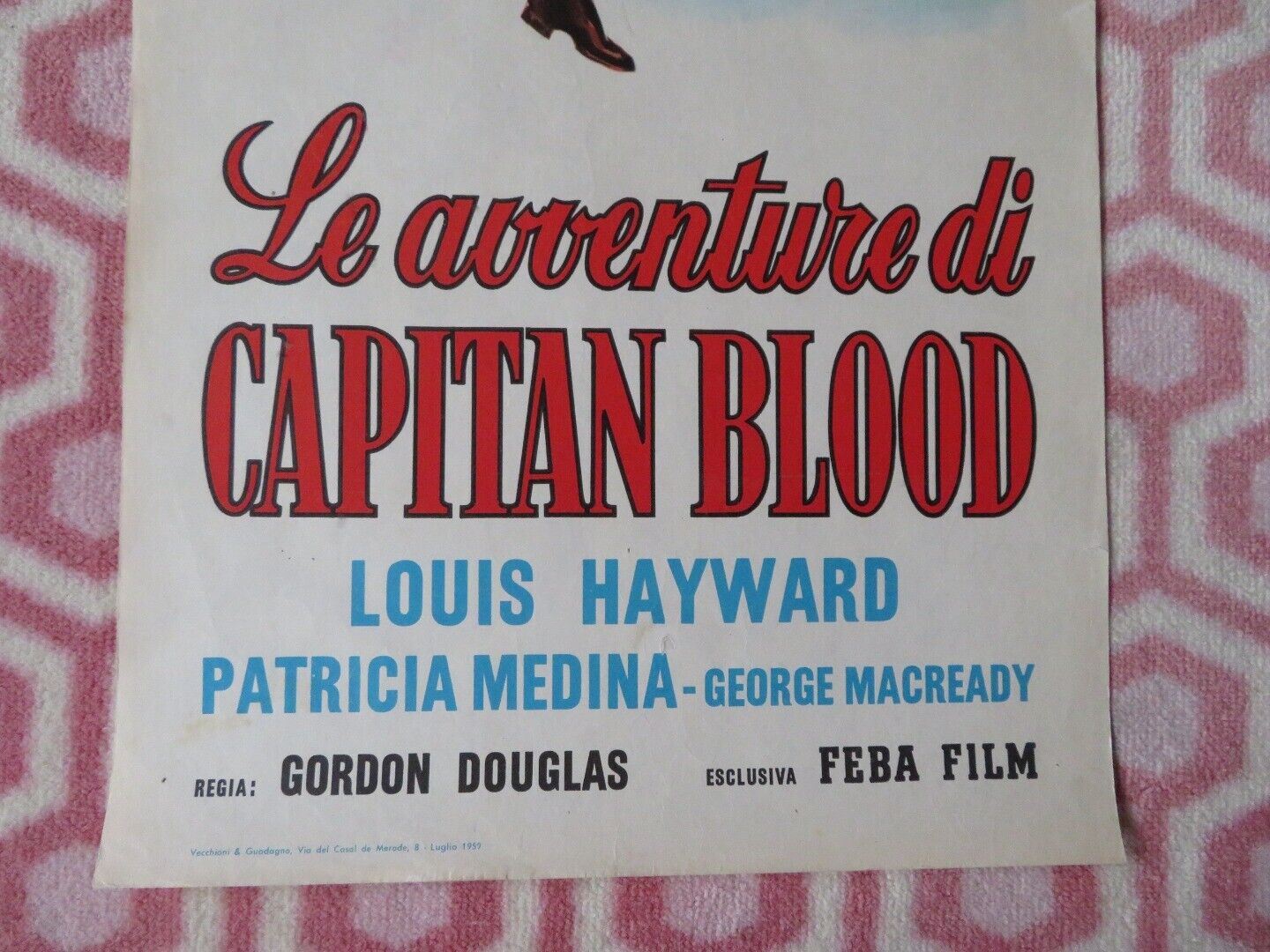 LE AVVENTURE DI CAPITAN BLOOD ITALIAN LOCANDINA (27.5"x13") POSTER 1959 Movie posters