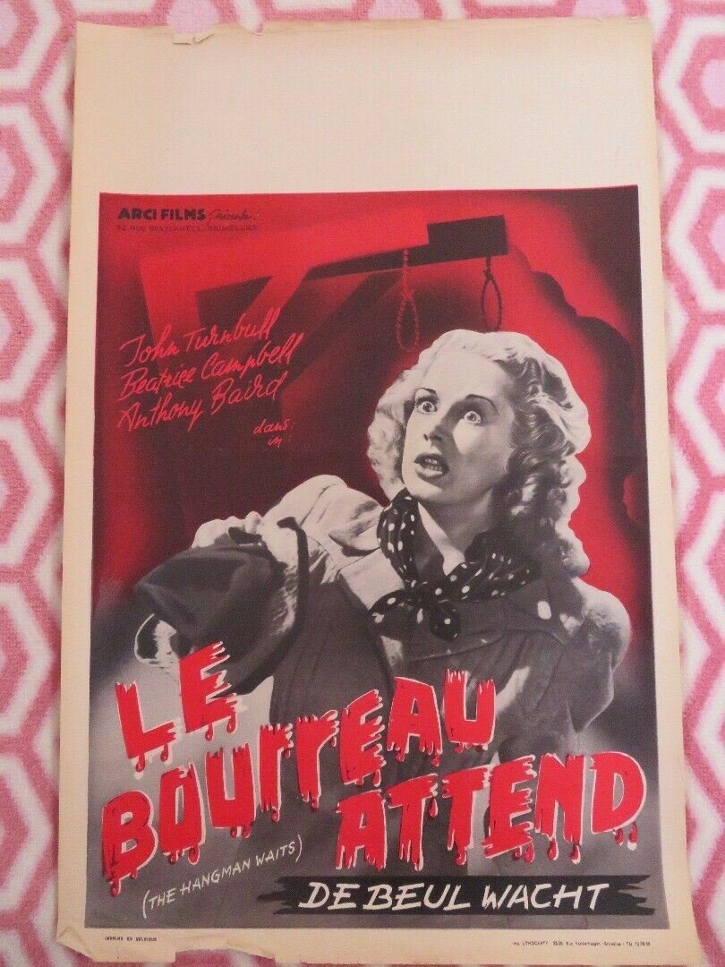 LE BOURREAU ATTEND / THE HANGMAN WAITS BELGIUM (22"x 14") POSTER JOHN TURNBULL Movie posters