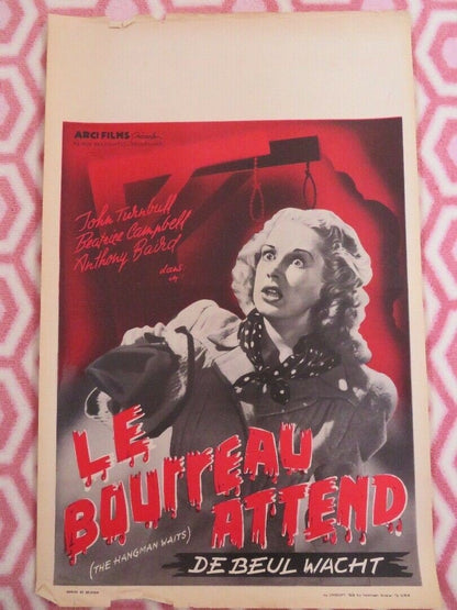LE BOURREAU ATTEND / THE HANGMAN WAITS BELGIUM (22"x 14") POSTER JOHN TURNBULL Movie posters