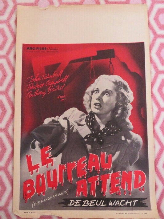 LE BOURREAU ATTEND / THE HANGMAN WAITS BELGIUM (22"x 14") POSTER JOHN TURNBULL Movie posters