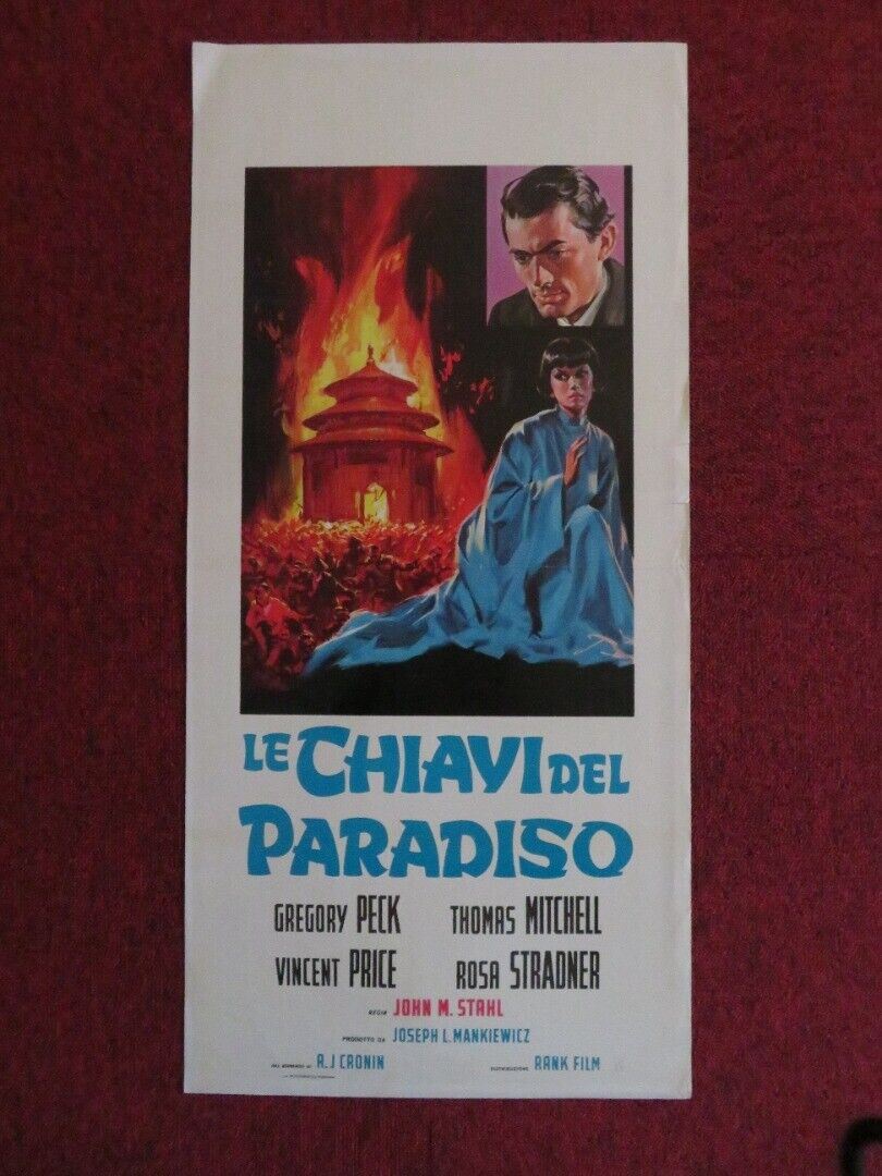 LE CHIAVI DEL PARADISO ITALIAN LOCANDINA (27.5"x13") POSTER GREGORY PECK 1944 Movie posters