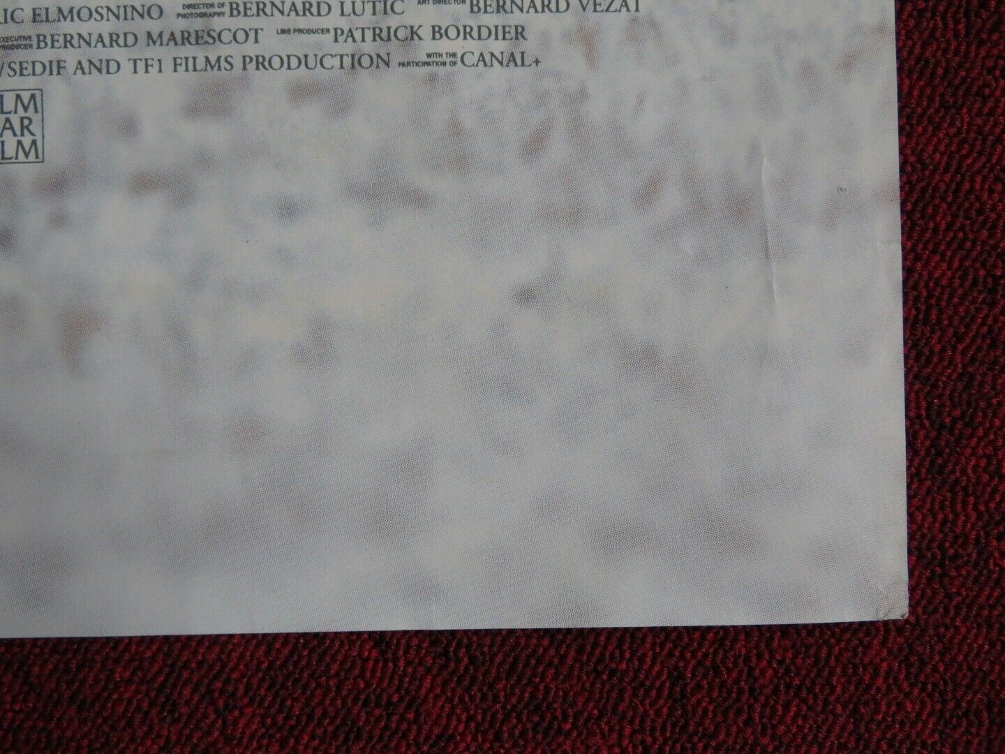 LE COLONEL CHABERT UK QUAD POSTER GERARD DEPARDIEU FANNY ARDANT 1994 Movie posters