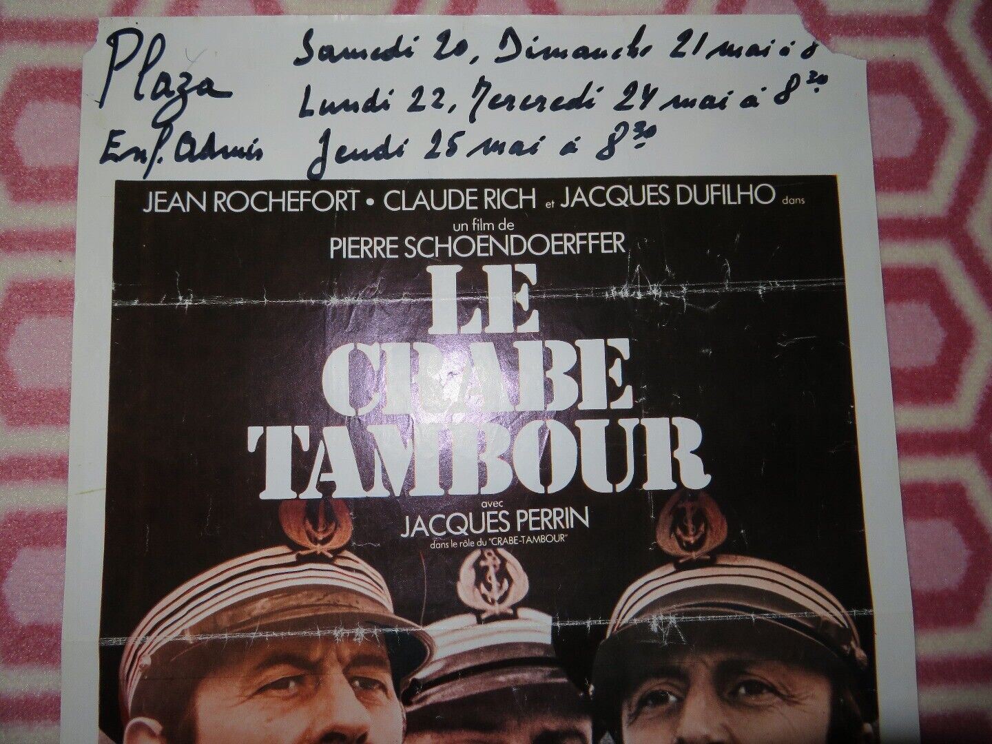 LE CRABE TAMBOUR BELGIUM (21.5"x 14") POSTER JEAN ROCHEFORT 1977 Movie posters