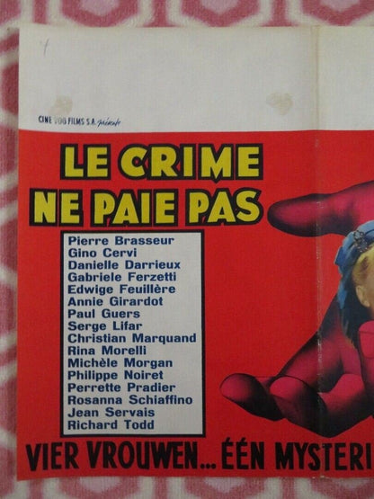 LE CRIME NE PAIE PAS/ Crime Does Not Pay BELGIUM (14"x 18.5") POSTER GINO CERVI Movie posters