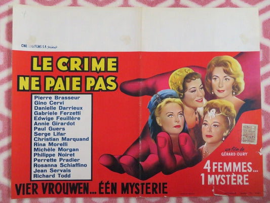 LE CRIME NE PAIE PAS/ Crime Does Not Pay BELGIUM (14"x 18.5") POSTER GINO CERVI Movie posters