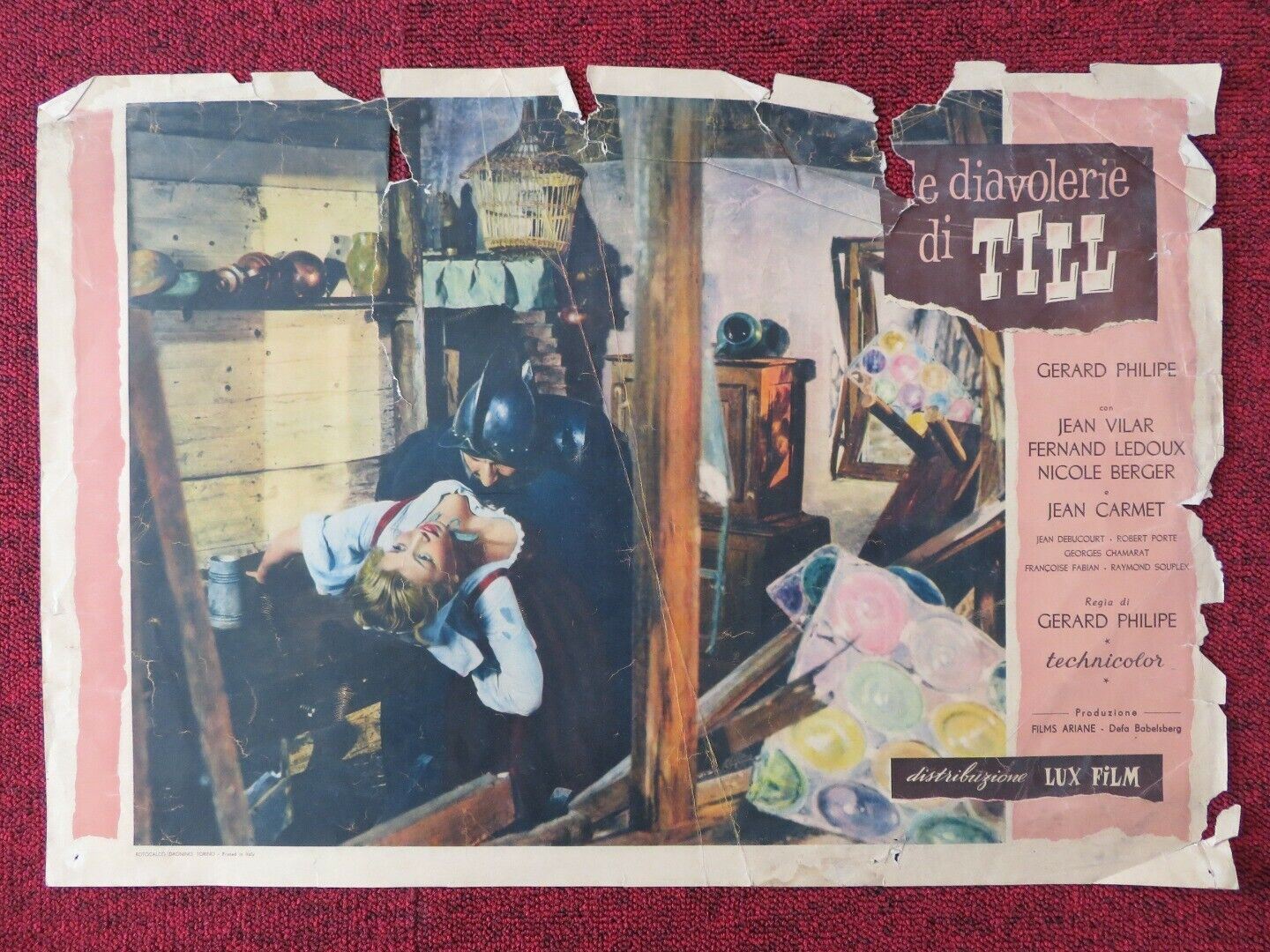 LE DIAVOLERIE DI TILL / BOLD ADVENTURE - B ITALIAN FOTOBUSTA POSTER 1956 Movie posters