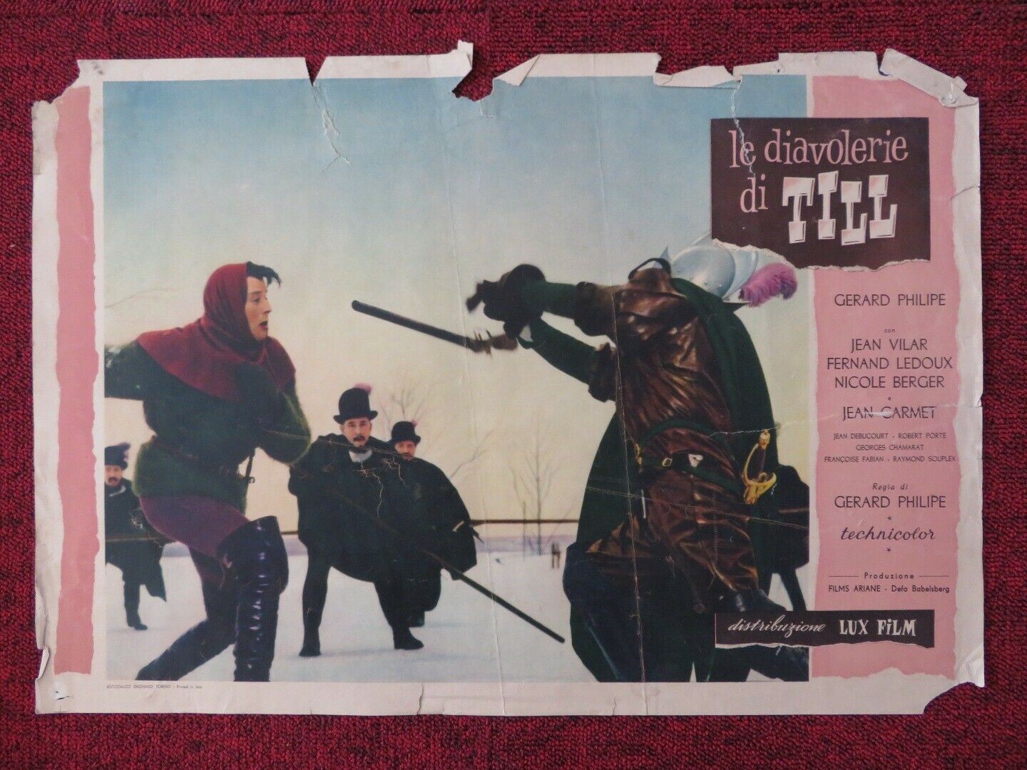 LE DIAVOLERIE DI TILL / BOLD ADVENTURE - D ITALIAN FOTOBUSTA POSTER GERARD 1956 Movie posters