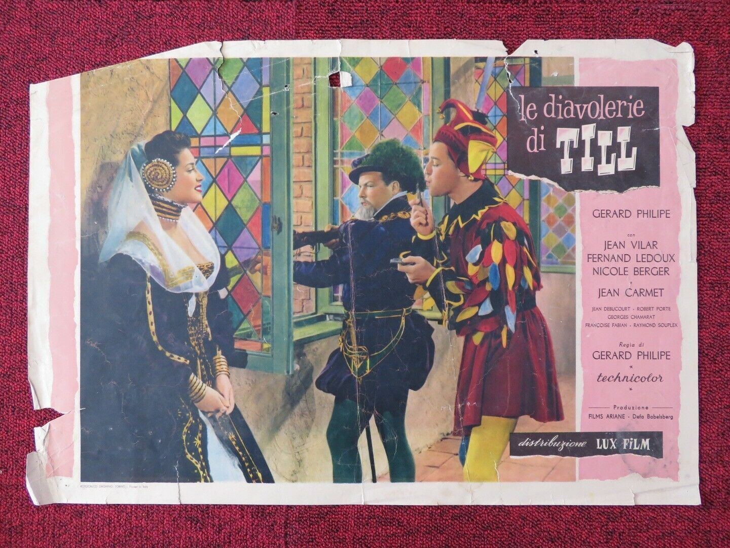 LE DIAVOLERIE DI TILL / BOLD ADVENTURE - E ITALIAN FOTOBUSTA POSTER GERARD 1956 Movie posters