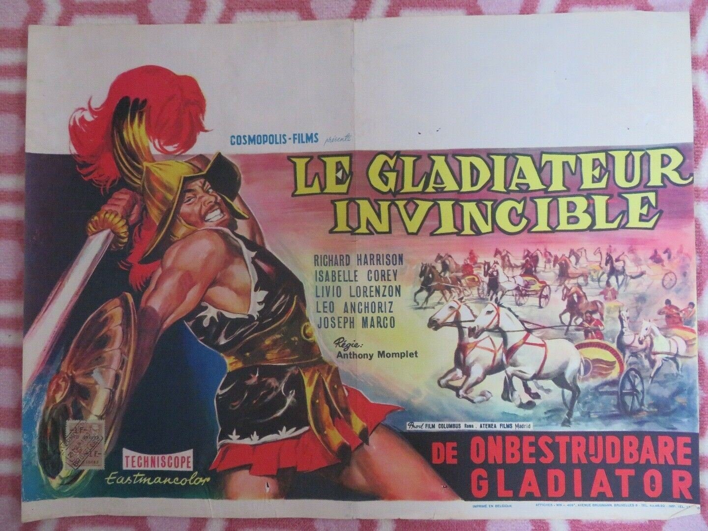 LE GLADIATEUR INVINCIBLE/ The Invincible Gladiator BELGIUM (15"x 20") POSTER '61 Movie posters