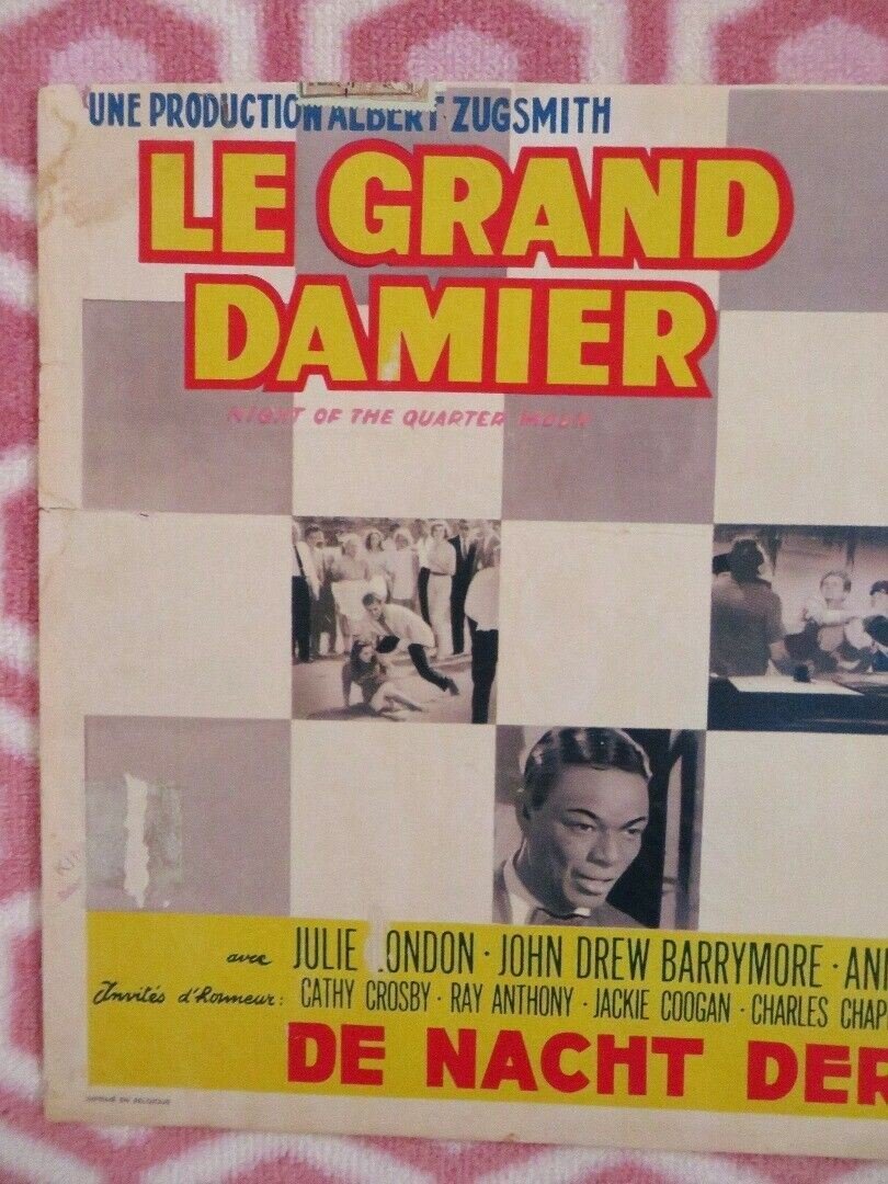 LE GRAND DAMIER/ Night of the Quarter Moon BELGIUM (12"x 21") POSTER 1959 Movie posters