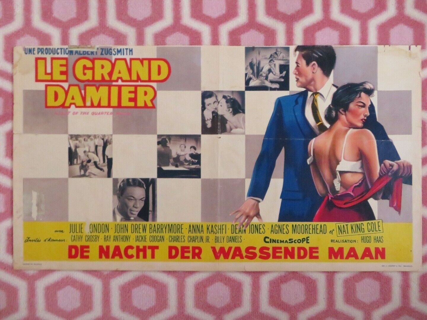 LE GRAND DAMIER/ Night of the Quarter Moon BELGIUM (12"x 21") POSTER 1959 Movie posters