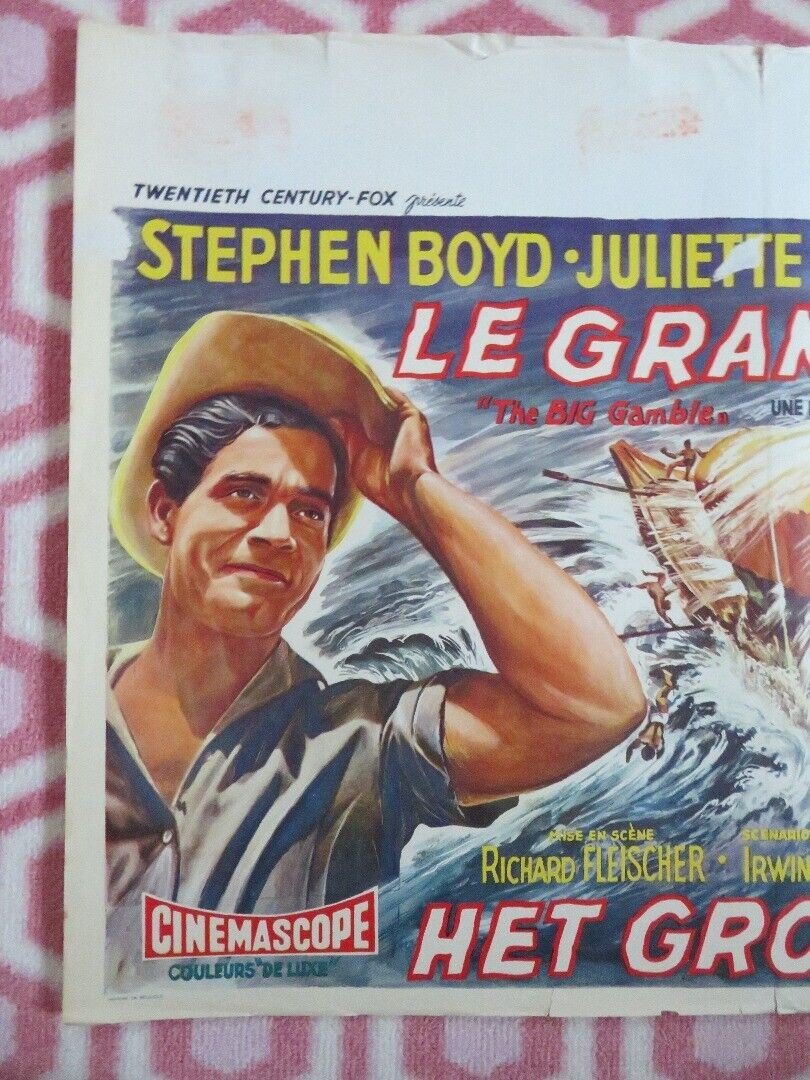 LE GRAND RISQUE/ THE BIG GAMBLE BELGIUM (15.5"x 21.5") POSTER STEPHEN BOYD 1961 - Rendezvous Cinema