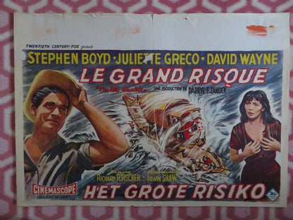 LE GRAND RISQUE/ THE BIG GAMBLE BELGIUM (15.5"x 21.5") POSTER STEPHEN BOYD 1961 - Rendezvous Cinema