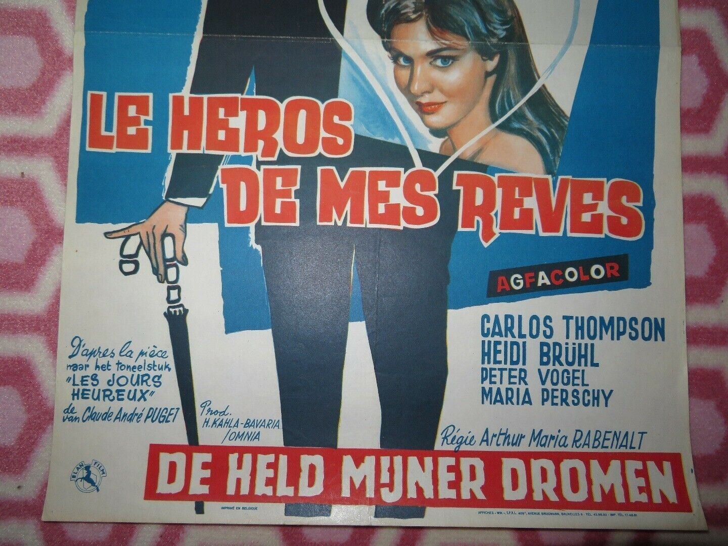 LE HEROS DE MES REVES/ Der Held meiner Träume BELGIUM (21"x 14") POSTER 1960 Movie posters