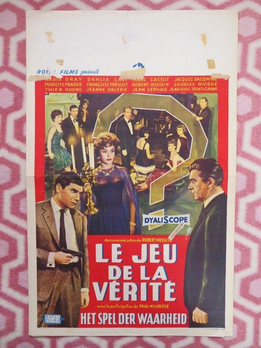 LE JEU DE LA VERITE BELGIUM (21.5"x14") POSTER ROBERT HOSSEIN 1961 - Rendezvous Cinema