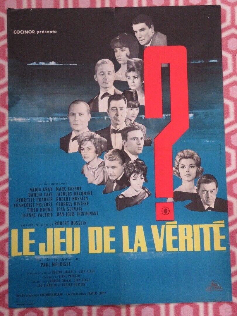 LE JEU DE LA VERITE FRENCH (23" x 31") POSTER NADIA GRAY MARC CASSOT 1961 Movie posters