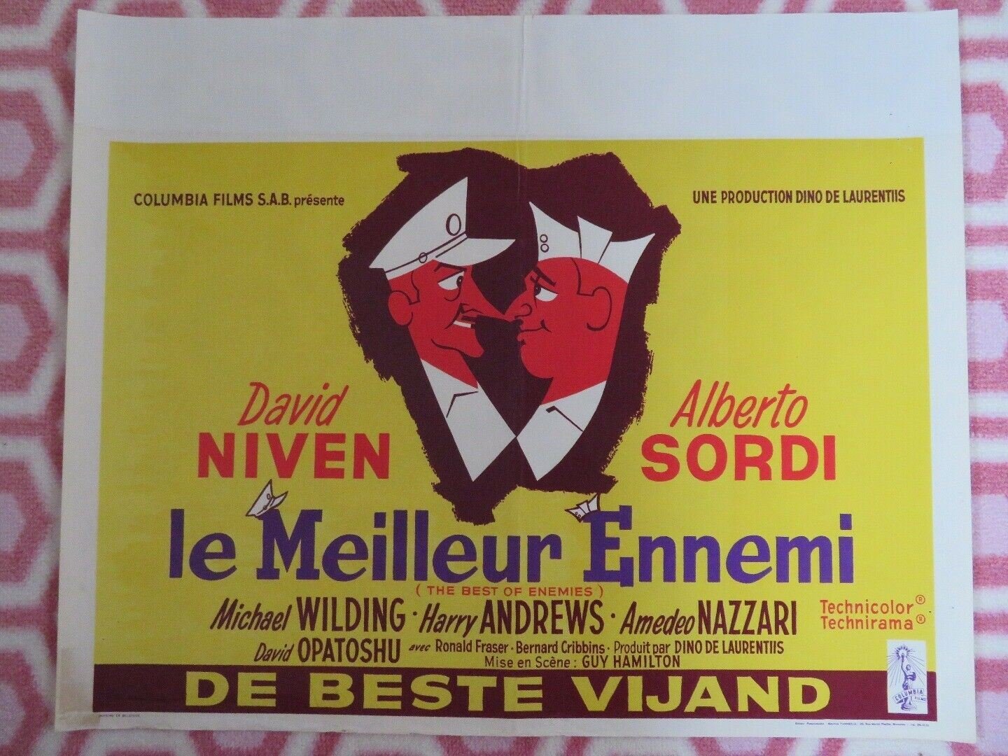 LE MEILLEUR ENNEMI/ THE BEST OF ENEMIES BELGIUM (15"x 18.5") POSTER 1961 Movie posters