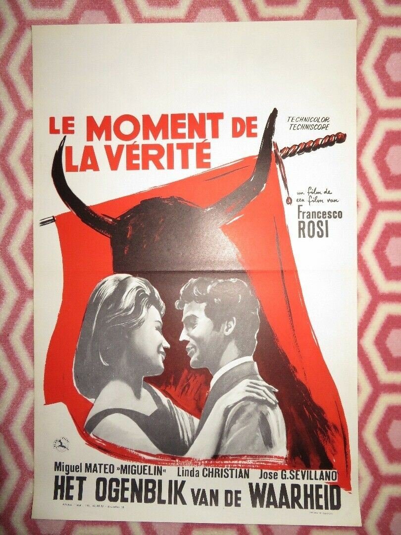 LE MOMENT DE LA VERITE / The Moment of Truth BELGIUM (21.5"x 14") POSTER 1965 Movie posters