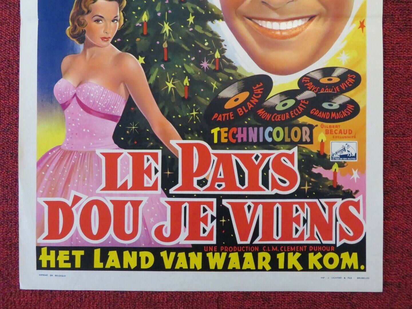 LE PAYS D'OU JE VIENS BELGIUM (21"x14") POSTER FRANCOISE ARNOUL 1956 Movie posters
