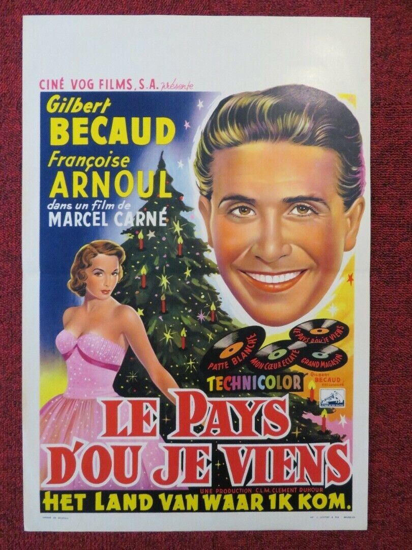 LE PAYS D'OU JE VIENS BELGIUM (21"x14") POSTER FRANCOISE ARNOUL 1956 Movie posters