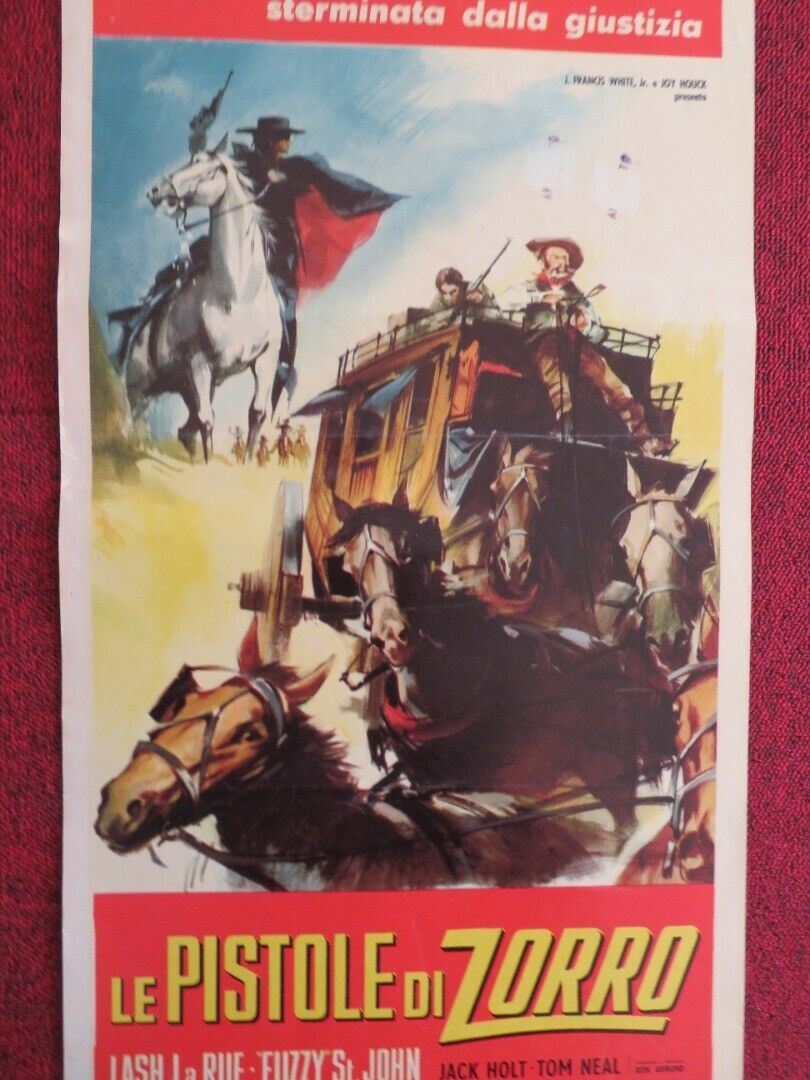 LE PISTOLE DI ZORRO/ King of the Bullwhip ITALIAN LOCANDINA (28"x13") POSTER '63 - Rendezvous Cinema