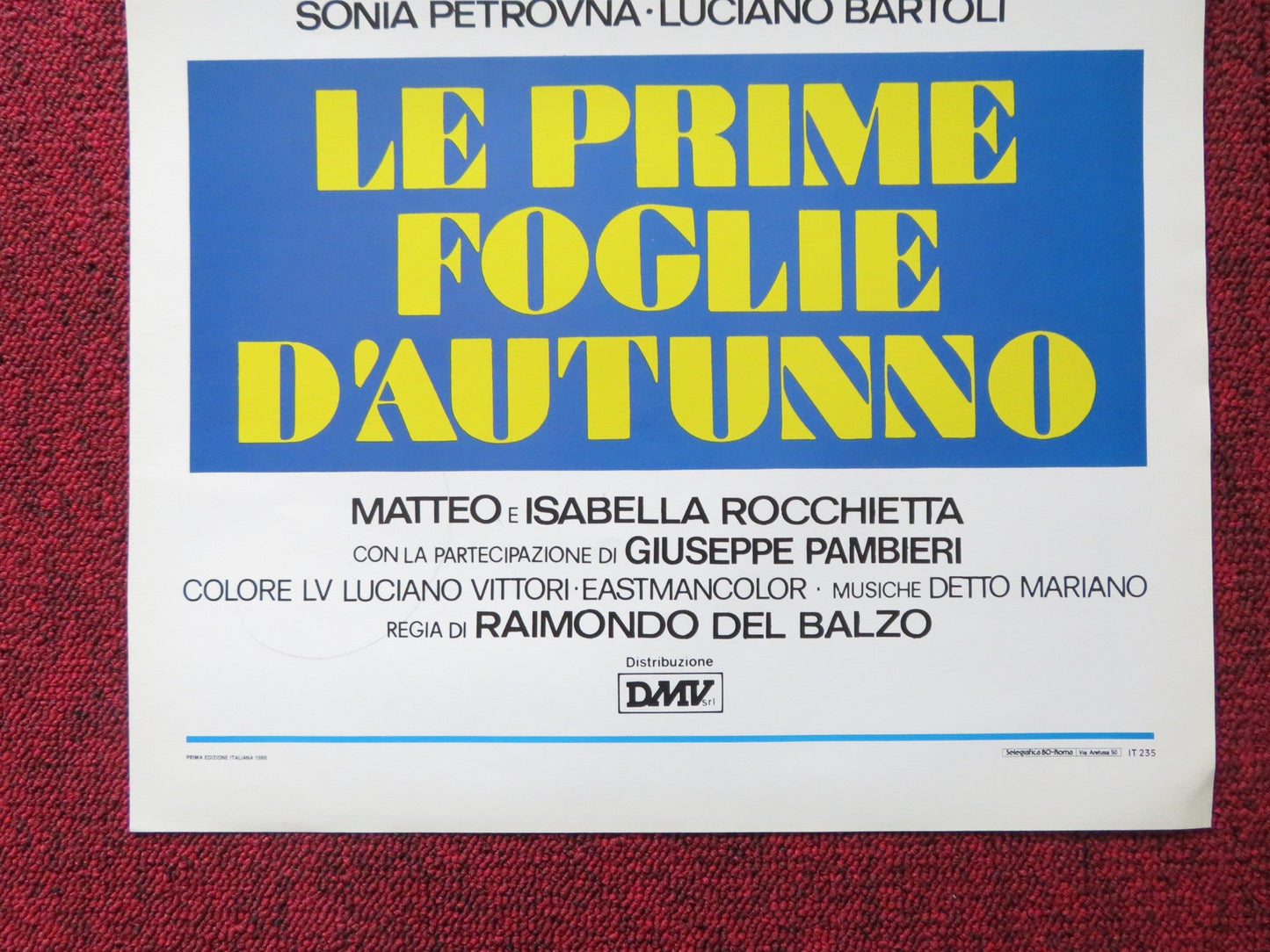 LE PRIME FOGLIE D'AUTUNNO ITALIAN LOCANDINA POSTER SONIA PETROVNA 1988 Rendezvous Cinema Movie posters