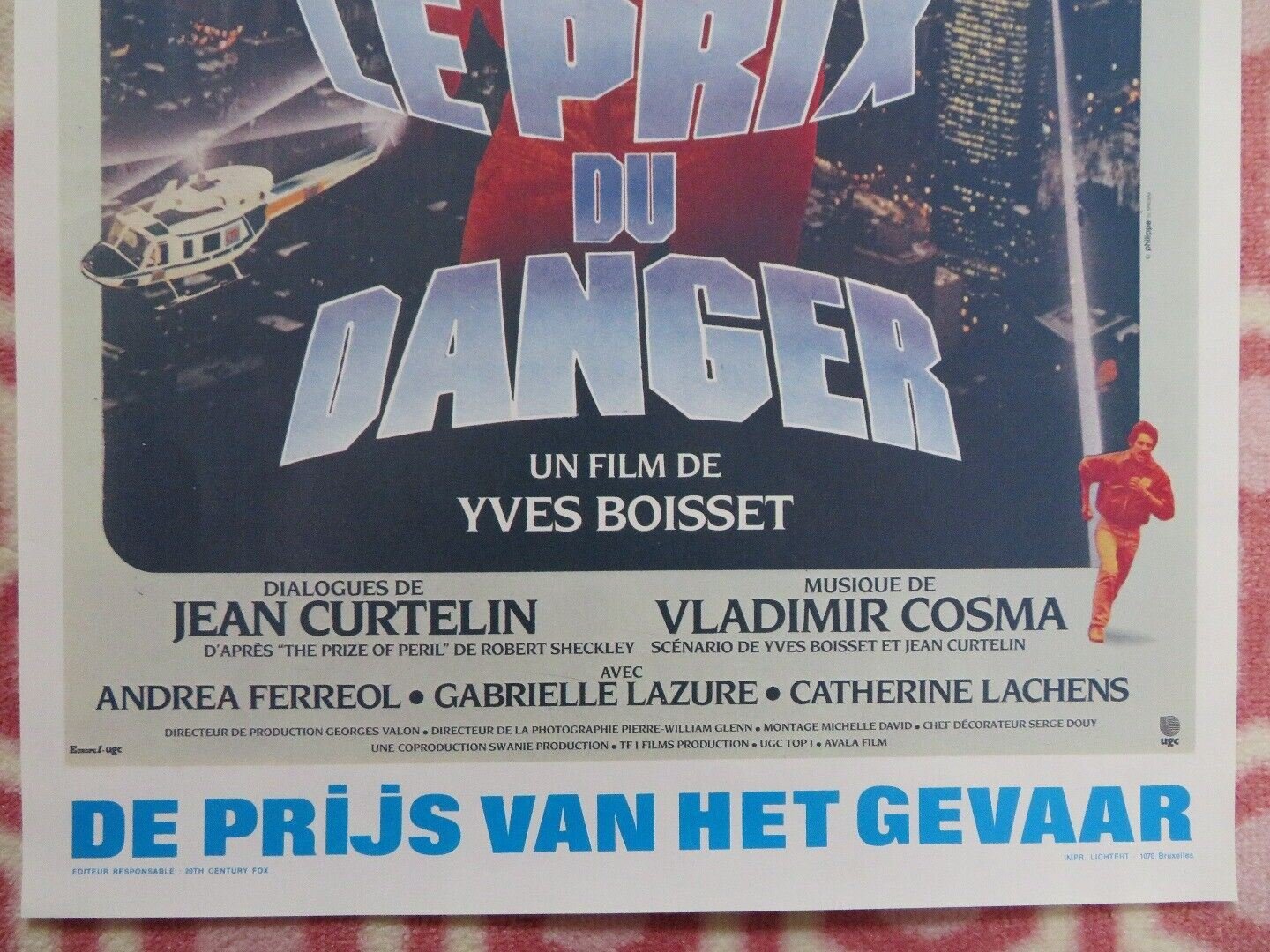 LE PRIX DU DANGER / The Prize of Peril BELGIUM POSTER MICHEL PICCOLI 1983 Movie posters