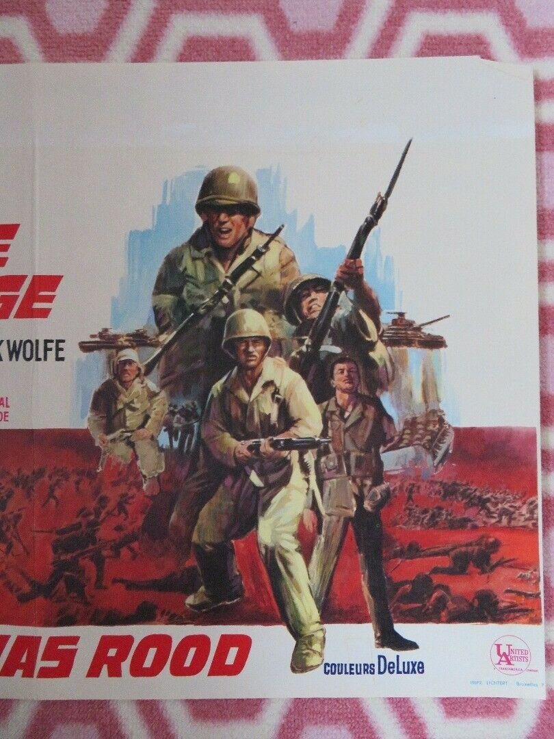 LE SABLE ETAIT ROUGE / BEACH RED BELGIUM (13.5"x 19") POSTER RIP TORN 1967 Movie posters