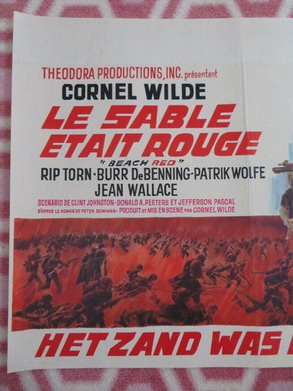LE SABLE ETAIT ROUGE / BEACH RED BELGIUM (13.5"x 19") POSTER RIP TORN 1967 Movie posters