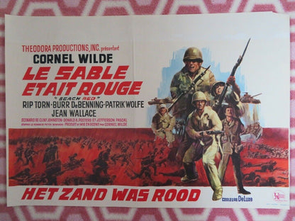 LE SABLE ETAIT ROUGE / BEACH RED BELGIUM (13.5"x 19") POSTER RIP TORN 1967 Movie posters