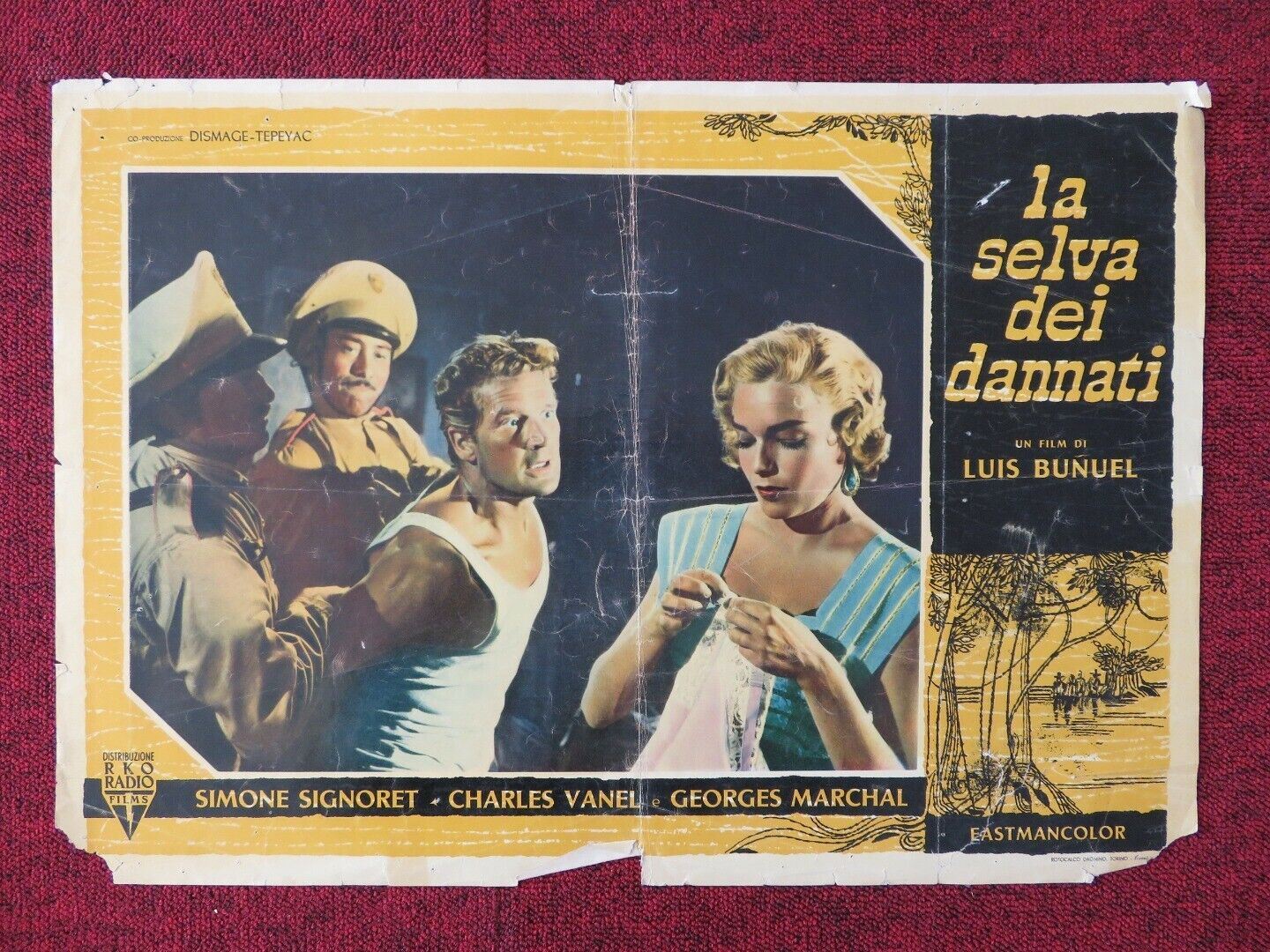 LE SELVA DEI DANNATI / DEATH IN THE GARDEN - B ITALIAN FOTOBUSTA POSTER 1956 Movie posters