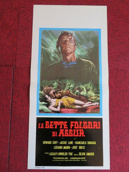 LE SETTE FOLGORI DI ASSUR ITALIAN LOCANDINA (27.5"x13") POSTER J LANE 1962 Movie posters