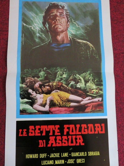 LE SETTE FOLGORI DI ASSUR ITALIAN LOCANDINA (27.5"x13") POSTER J LANE 1962 Movie posters