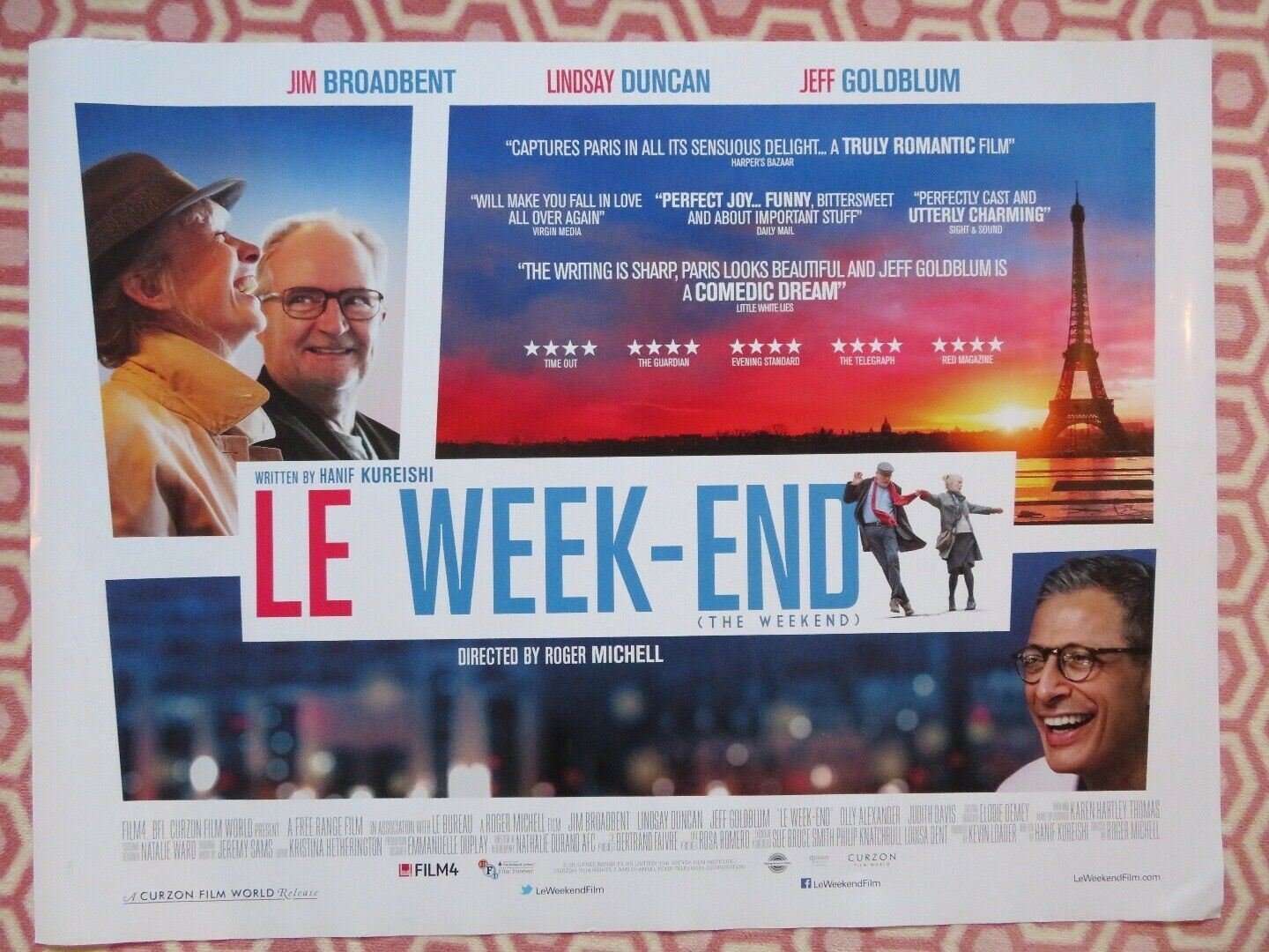 LE WEEK - END QUAD (30"x 40") ROLLED POSTER JIM BROADBENT LINDSAY DUCAN 2013 Rendezvous Cinema Movie posters