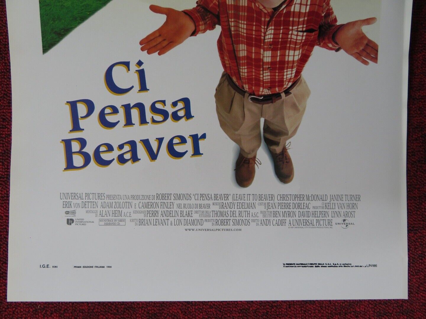LEAVE IT TO BEAVER ITALIAN LOCANDINA (27.5"x13") POSTER CHRISTOPHER MCDONALD '98 Movie posters