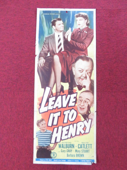 LEAVE IT TO HENRY US INSERT (14"x 36") POSTER RAYMOND WALBURN CATLETT 1949 Rendezvous Cinema Movie posters
