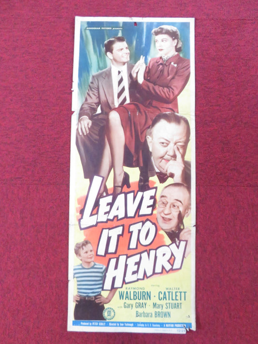 LEAVE IT TO HENRY US INSERT (14"x 36") POSTER RAYMOND WALBURN CATLETT 1949 Rendezvous Cinema Movie posters