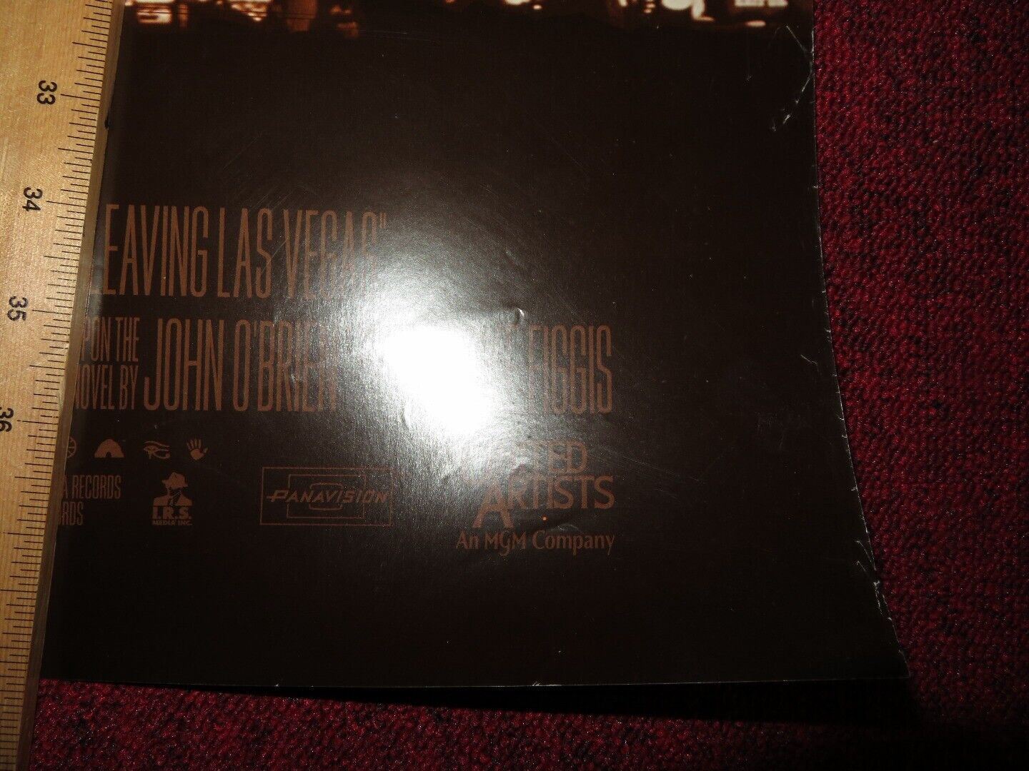 LEAVING LAS VEGAS US ONE SHEET ROLLED POSTER NICOLAS CAGE ELISABETH SHUE 1995 Rendezvous Cinema Movie posters