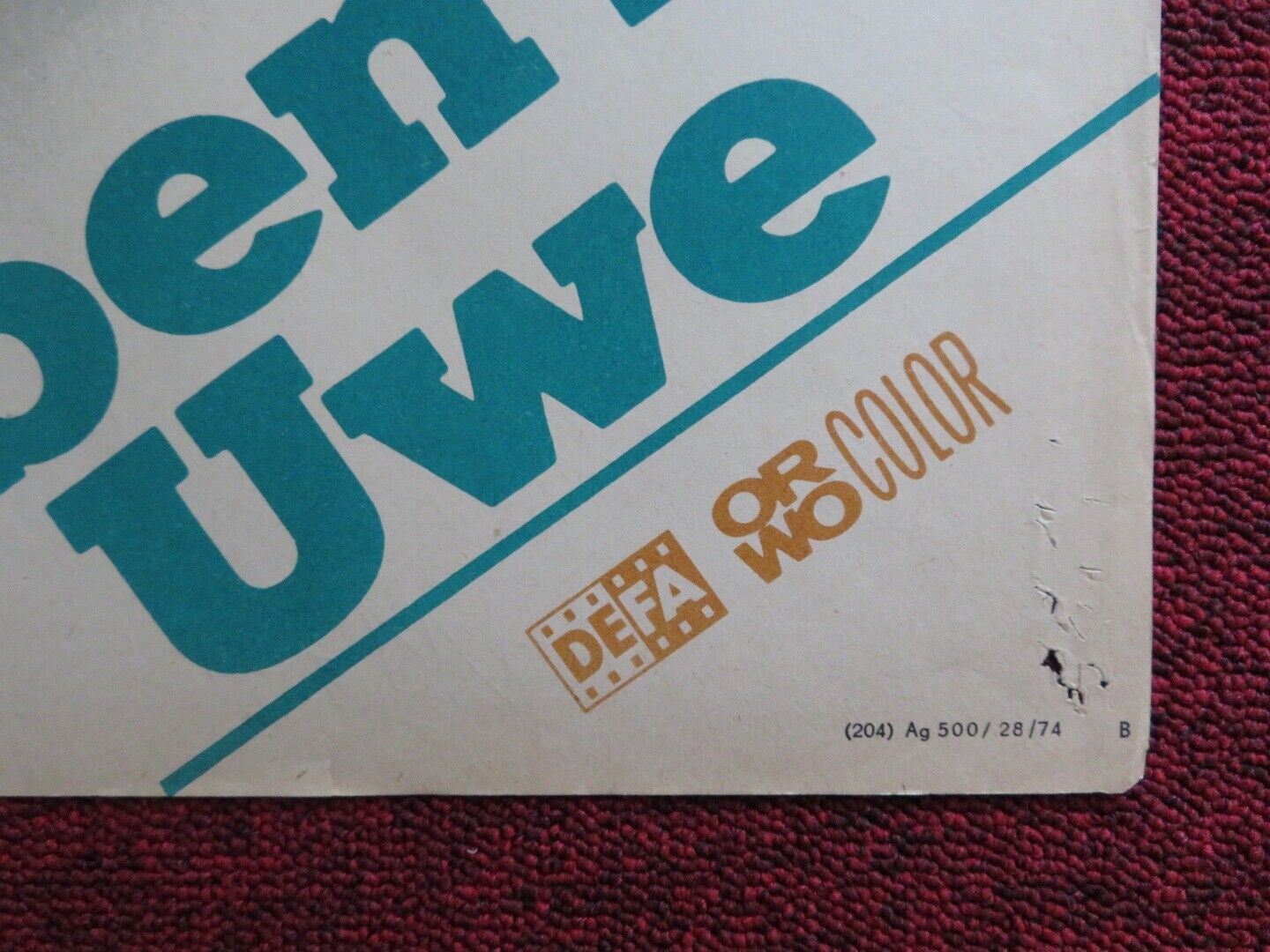 LEBEN MIT UWE GERMAN POSTER (31.5"x 22.5") EBERHRD ESCHE COX HABBEMA 1974 Movie posters