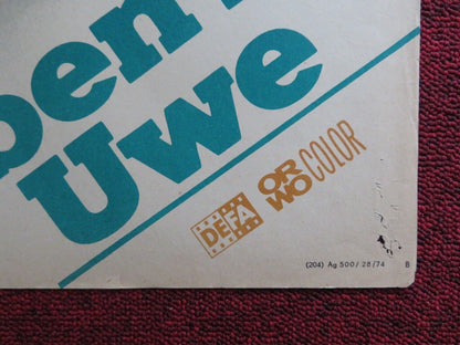 LEBEN MIT UWE GERMAN POSTER (31.5"x 22.5") EBERHRD ESCHE COX HABBEMA 1974 Movie posters