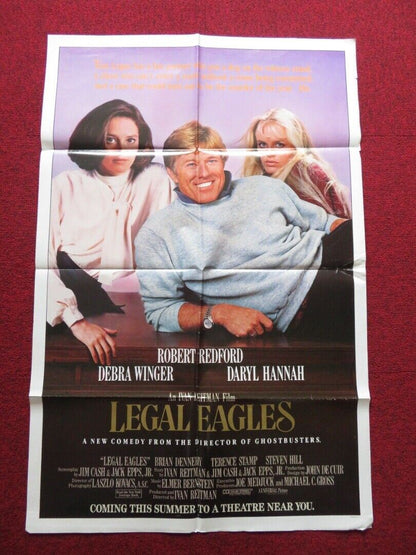 LEGAL EAGLES FOLDED US ONE SHEET POSTER ROBERT REDFORD DEBRA WINGER 1986 Movie posters