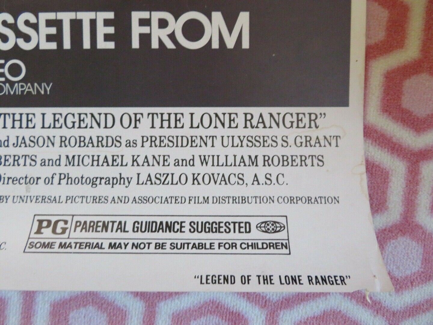 LEGEND OF THE LONE RANGER US ROLLED VHS POSTER ON CARD KLINTON SPILSBURY 1981 Movie posters