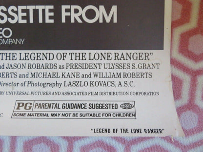 LEGEND OF THE LONE RANGER US ROLLED VHS POSTER ON CARD KLINTON SPILSBURY 1981 Movie posters