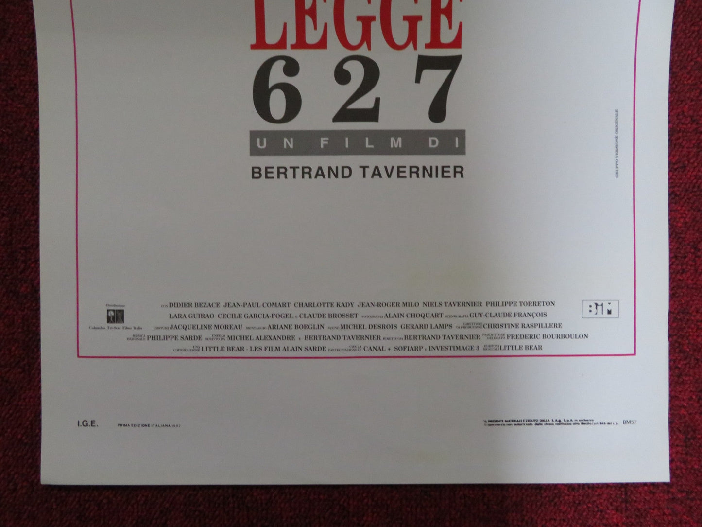 LEGGE 627 ITALIAN LOCANDINA POSTER DIDIER BEZACE JEAN - PAUL COMART 1992 Rendezvous Cinema Movie posters