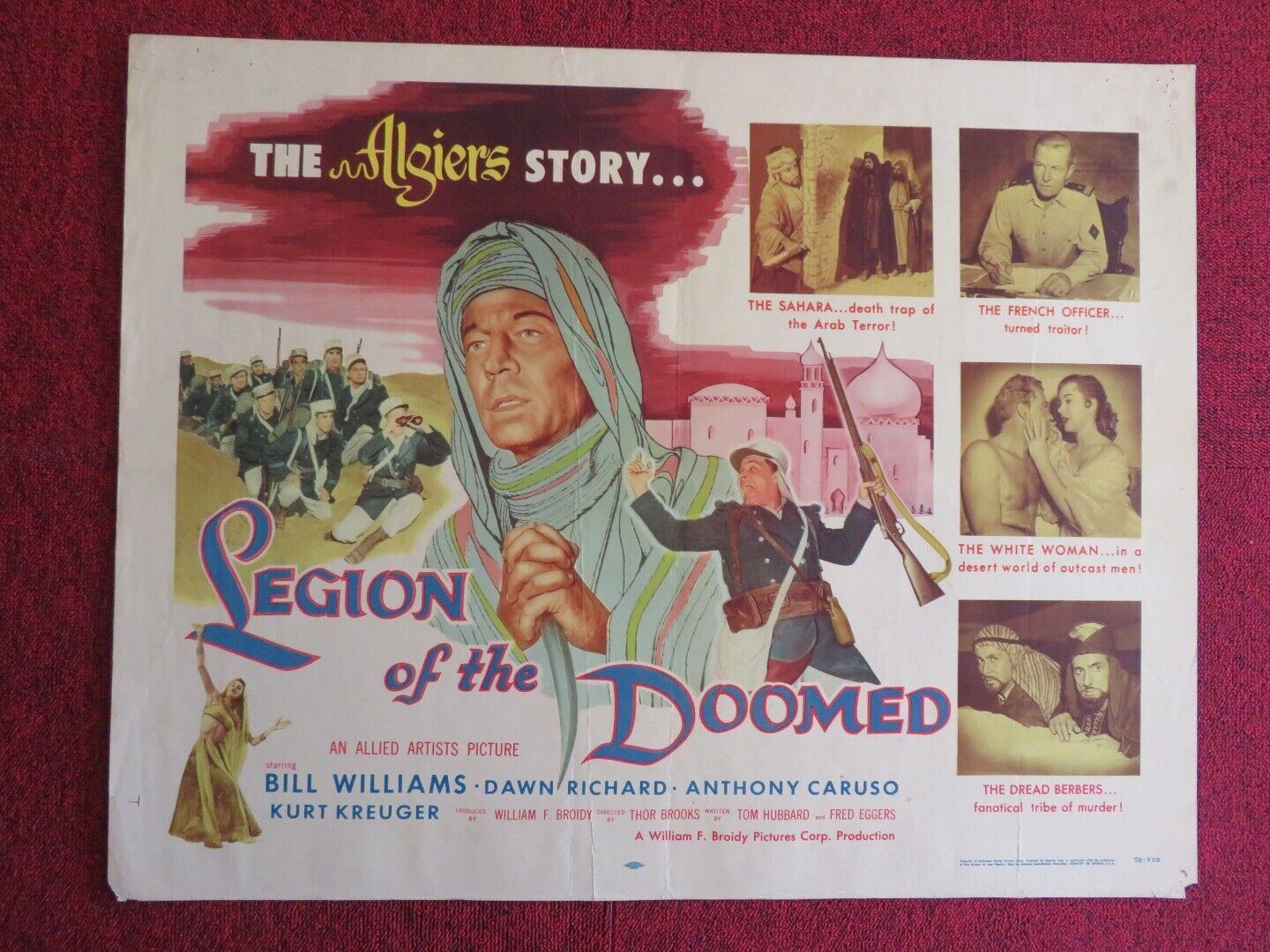 LEGION OF THE DOOMED US HALF SHEET (22"x 28") POSTER BILL WILLIAMS 1958 - Rendezvous Cinema