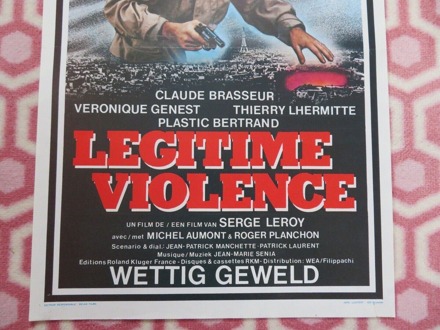 LEGITIME VIOLENCE BELGIUM (21"x14") POSTER CLAUDE BRASSEUR VERONIQUE GENEST 1982 Movie posters