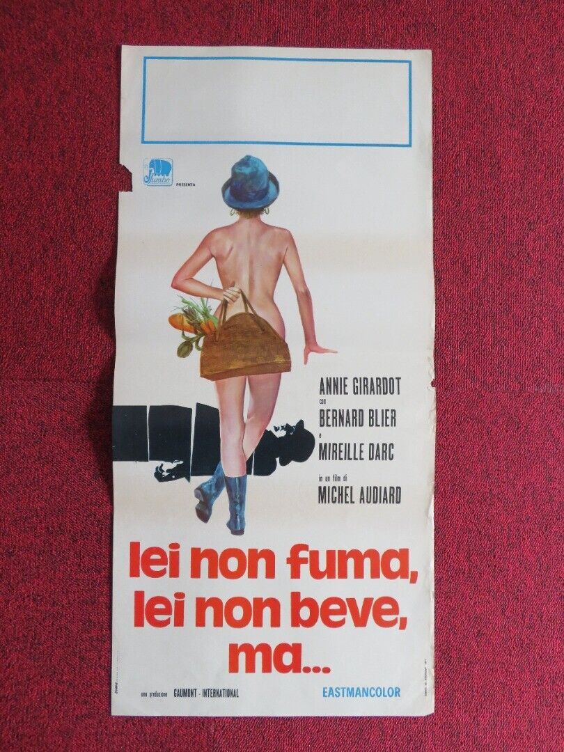 LEI NON FUMA, LEI NON BEVE, MA... ITALIAN LOCANDINA (27.5"x13") POSTER 1970 Movie posters