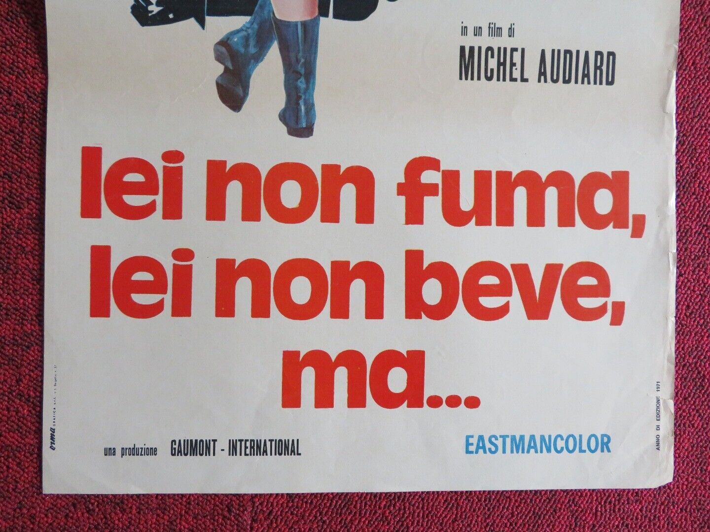LEI NON FUMA, LEI NON BEVE, MA... ITALIAN LOCANDINA (27.5"x13") POSTER 1970 Movie posters