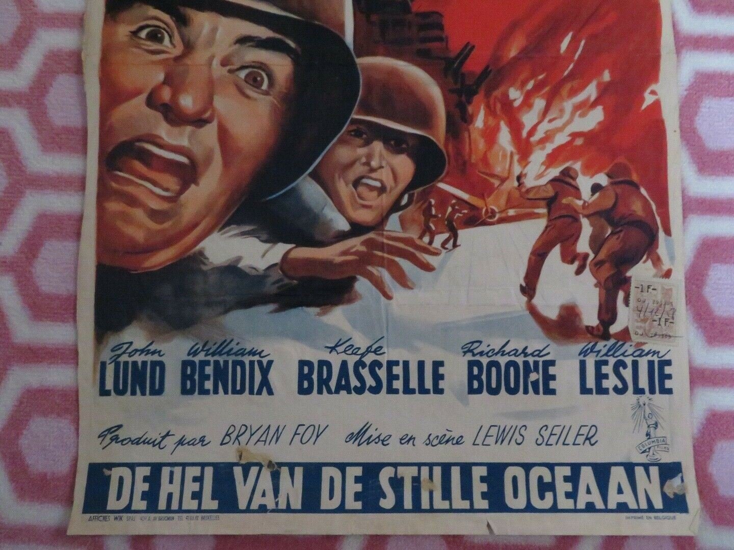 L'ENFER DU PACIFIQUE/ BATTLE STATIONS BELGIUM (21"x 14") POSTER JOHN LUND Movie posters